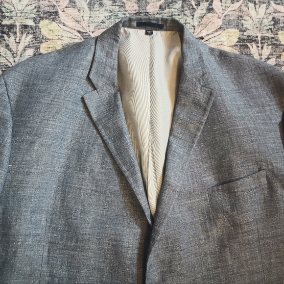 Jos A Bank 1905 Mens Linen Blazer 52R Blue Gray Old Money Beach Classic - Picture 2 of 14